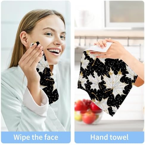 Cost-Effective Soft High-Quality Gold Maple Leaf Washcloth Set