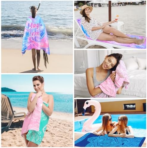 Mermaid Beach Towels Lightweight Quick-Dry Beach Accessories for Girls