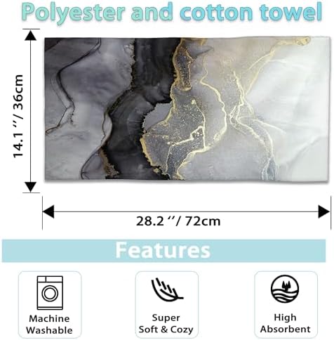 Premium Black White and Gold Marble Decorative Hand Towels