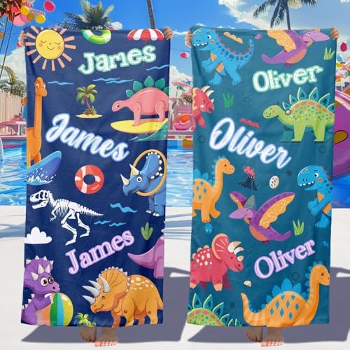 Snewvie Custom Dinosaur Beach Towels for Kids