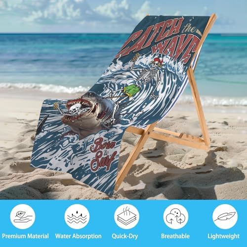WZOMT Microfiber Shark Beach Towel