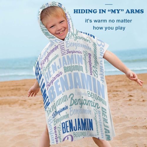 Personalized Kids Hooded Bath Towel with Name Ultra-Soft Durable Custom-Action Sites