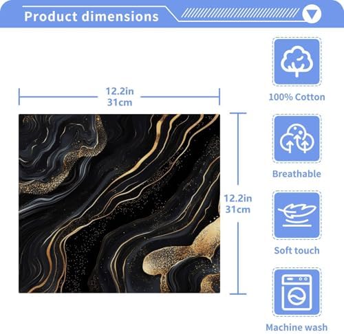 Bath Time Treats - Black Gold Marble Washcloth Set