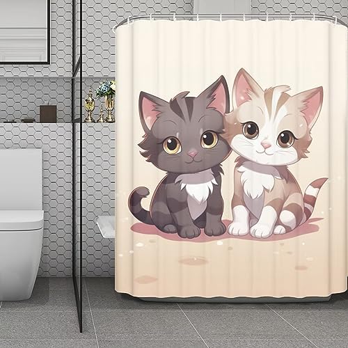 Xpyiqun Kawaii Cat Fun shower curtain