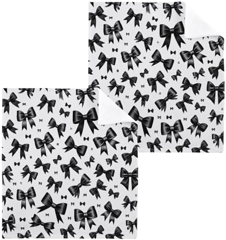 YANENDIE Black Bows Washcloths