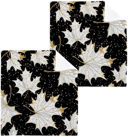 Cost-Effective Soft High-Quality Gold Maple Leaf Washcloth Set