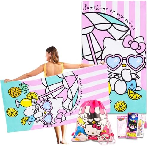 Hello Kitty Beach Towel Set for Kids Fun in the Sun