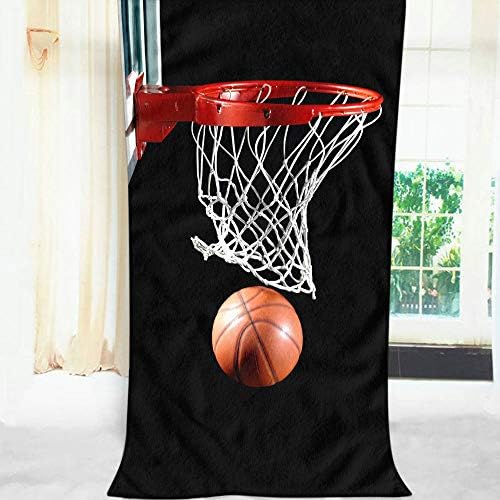 Moslion Comfy Basketball Hoop Bath Towels in Black