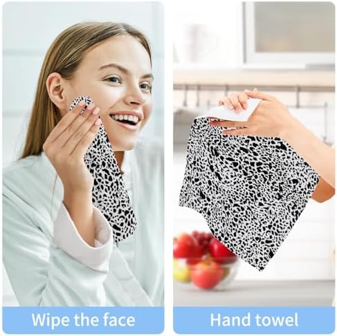 YANENDIE Leopard Print 12x12 Washcloths Towels