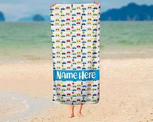 Personalized Toy Car Towel for Kids Adults