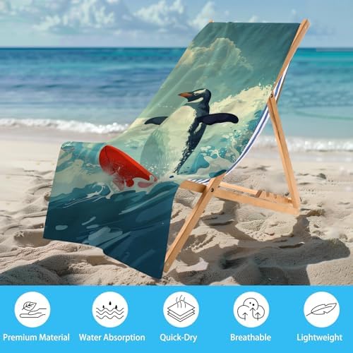 WZOMT Microfiber Penguin Beach Towel Oversized - The Perfect Summer Essential