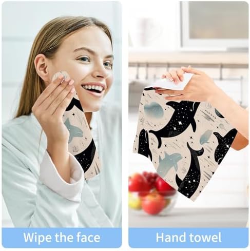 Unique Cute Whale Washcloth Set for Faces and More