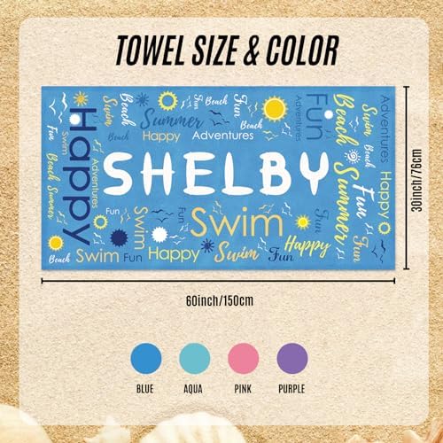 Jeciviala Personalized Beach Towels Microfiber Quick-Dry Sand-Free