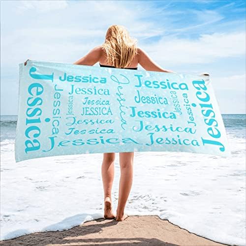 XOZOTY Personalized Beach Towels - Unique Name on Towels 30x60 inch