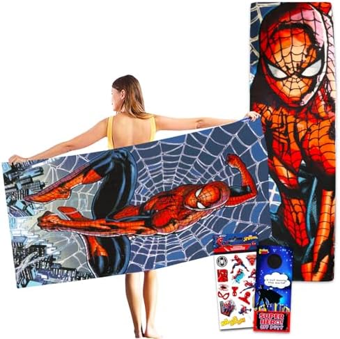 Spider-Man Beach Towel Set for Kids Adults