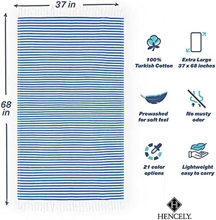 Hencely Oversized Striped Turkish Beach Towels 37x71 100 Cotton