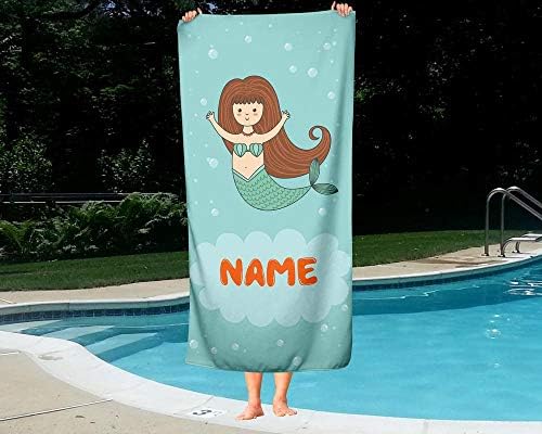 Personalized Corner Mermaid Beach Towels for Kids Adults