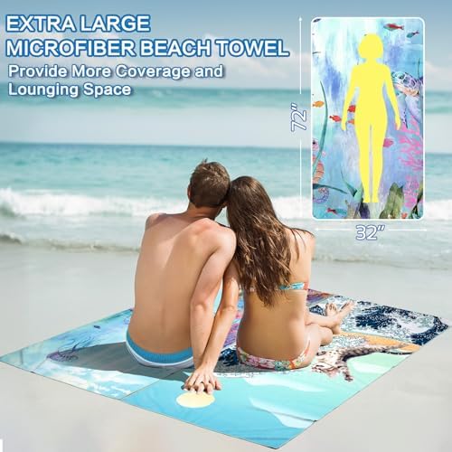 Beach Towels - 2 Pack Extra Large Beach Towels Set for Vacation