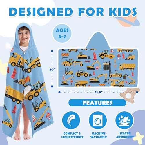 INXENG Kids Tractor Bath Towel