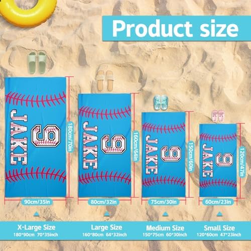 Personalized Beach Towels with Names - Ultra Soft Comfortable for Adults Kids