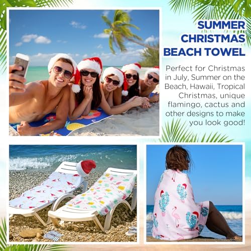 Stylish Christmas in July Beach Towels