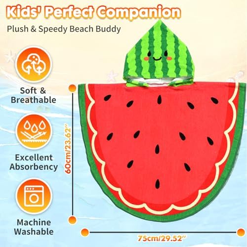 PinkSheep Kids Beach Towel with Hood and Buckle
