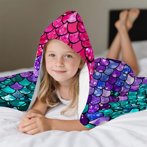 Mermaid Hooded Beach Towel for Kids