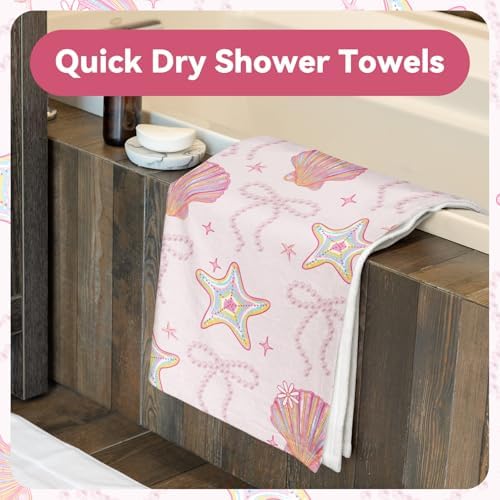 Pink Bow Beach Towel Quick Dry 30x60 Inches