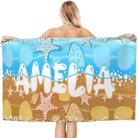 Personalized Beach Towel Name Custom Design