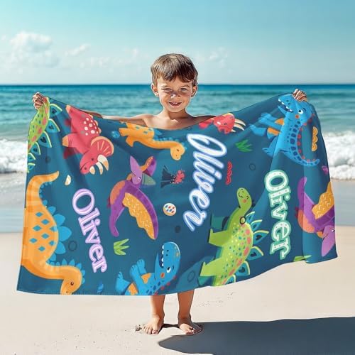 Snewvie Custom Dinosaur Beach Towels for Kids