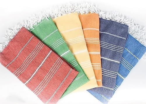 Hencely Turkish Beach Towels Set of 6 Rainbow 37x68