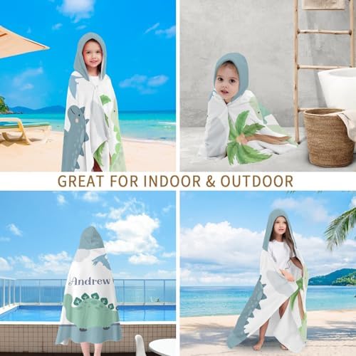 Deven Jungle Little Dinosaur Custom Hooded Bath Towel