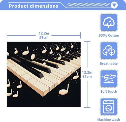 Piano Keys Soft Cotton Washcloth Set