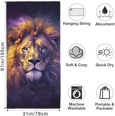 Lion Canvas Beach Towels
