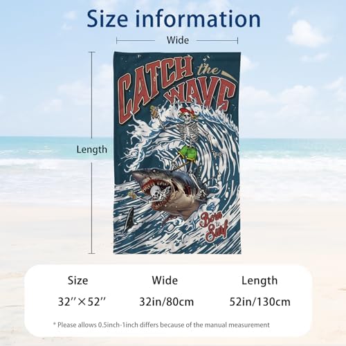 WZOMT Microfiber Shark Beach Towel