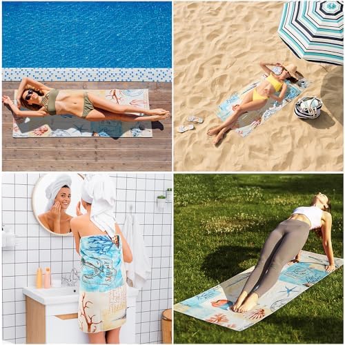Seahorse Beach Towel 60x30 Cotton Blend Soft and Absorbent
