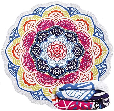 Violet MistOversized tha Beach Towel with Mandala Design