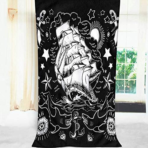 Luxury Nautical Bath Towels - Shark Boat Towels for Home Beach Camping
