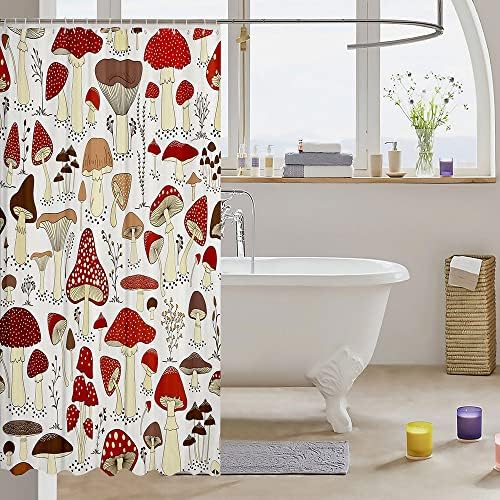 Feelyou Kawaii Mushroom Bath Curtain for Kids