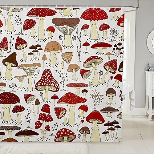 Feelyou Kawaii Mushroom Bath Curtain for Kids