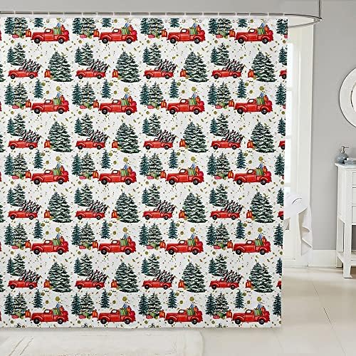 Fun Christmas Design Kids Bath Curtain Waterproof Durable 72x72
