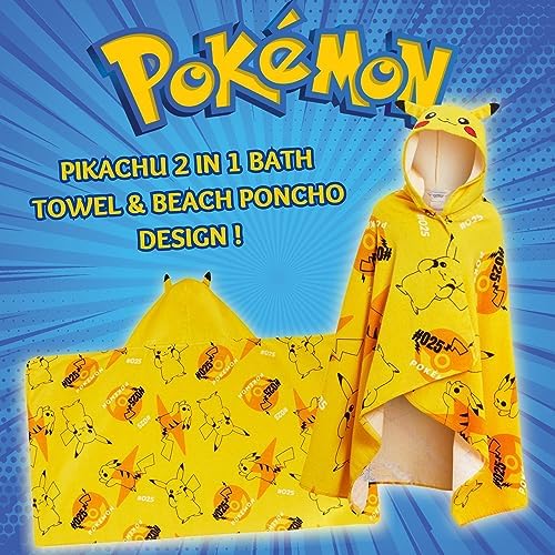 Pokmon Pikachu Dessert Sites 100 Cotton Hooded Towel for Kids