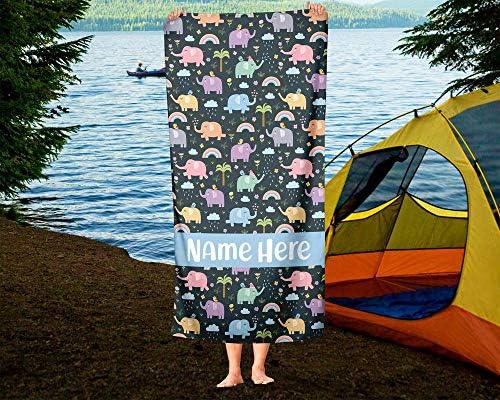 Personalized Elephant Towels - Travel Beach Pool