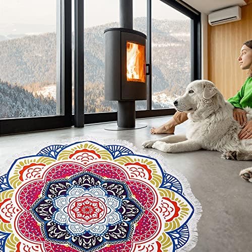 Violet MistOversized tha Beach Towel with Mandala Design