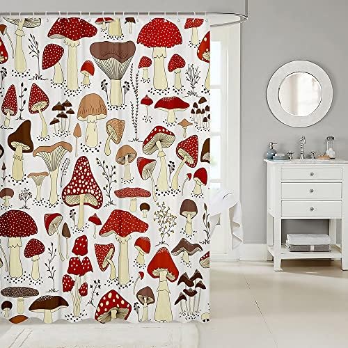 Feelyou Kawaii Mushroom Bath Curtain for Kids