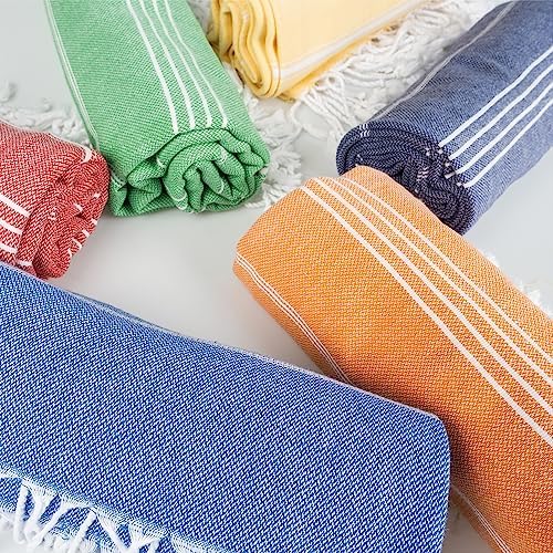 Hencely Turkish Beach Towels Set of 6 Rainbow 37x68