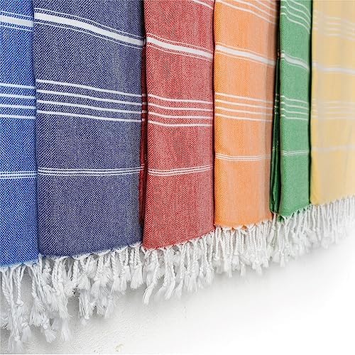 Hencely Turkish Beach Towels Set of 6 Rainbow 37x68