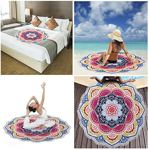 Violet MistOversized tha Beach Towel with Mandala Design