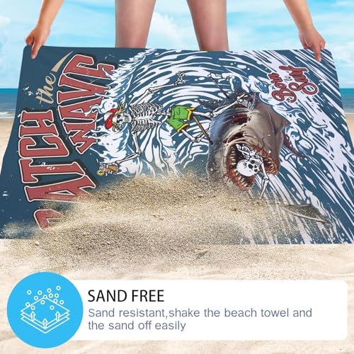 WZOMT Microfiber Shark Beach Towel
