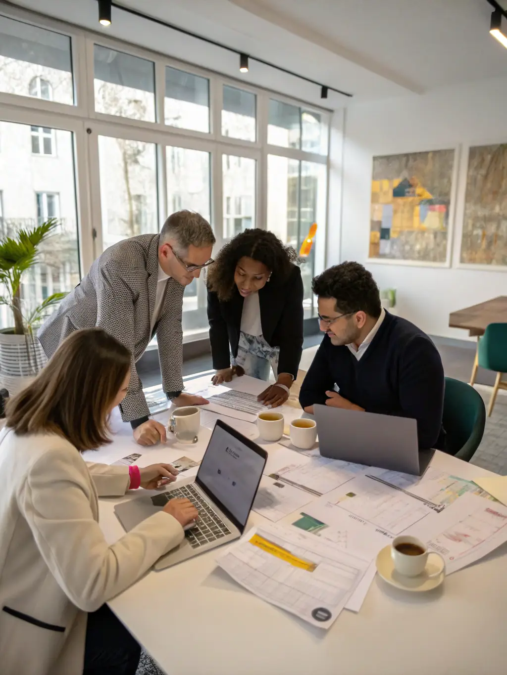 A team of consultants analyzing data and identifying key insights to improve business performance.